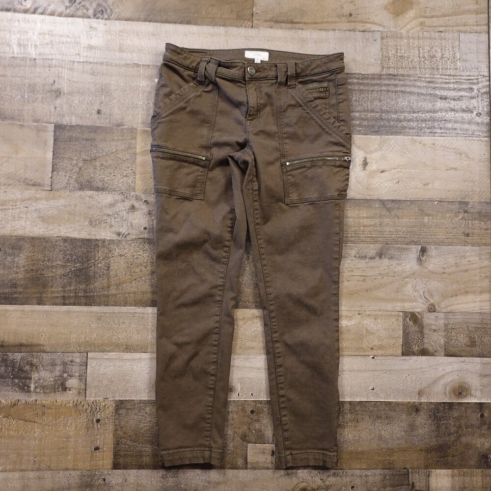 Joie Utility Cargo Skinny Pants Women’s 29 Olive Brown Zip Pocket Casual